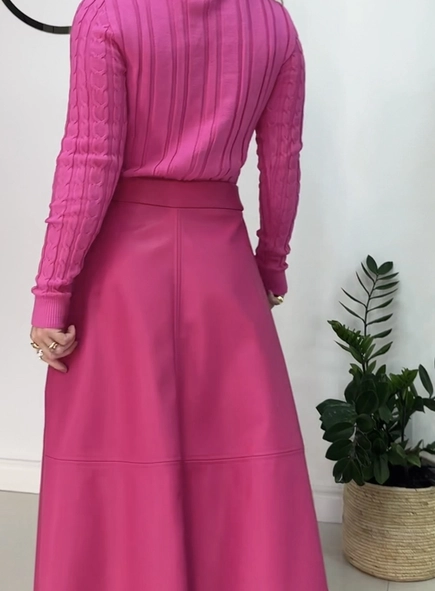 saia midi pu evasê lia