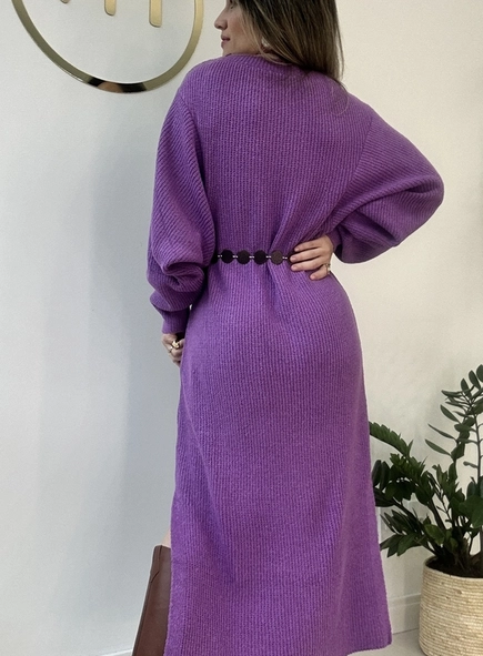 vestido tricot manga bufante bruna