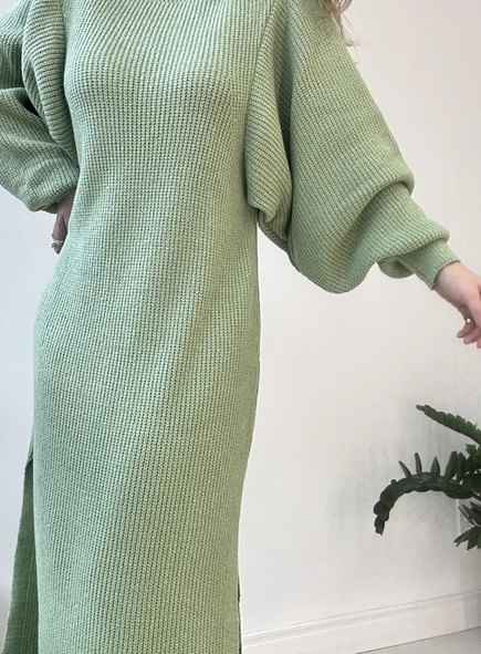vestido tricot manga bufante bruna
