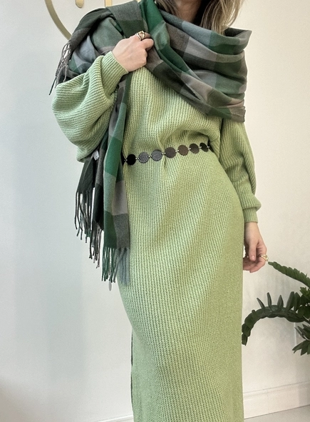 vestido tricot manga bufante bruna
