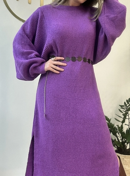 vestido tricot manga bufante bruna