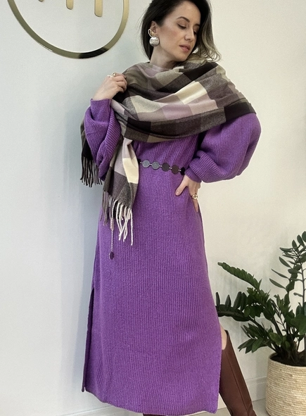 vestido tricot manga bufante bruna