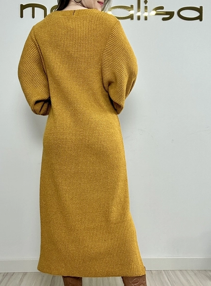 vestido tricot manga bufante bruna