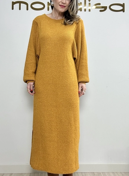 vestido tricot manga bufante bruna