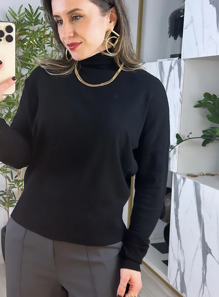blusa tricot modal gola alta luana