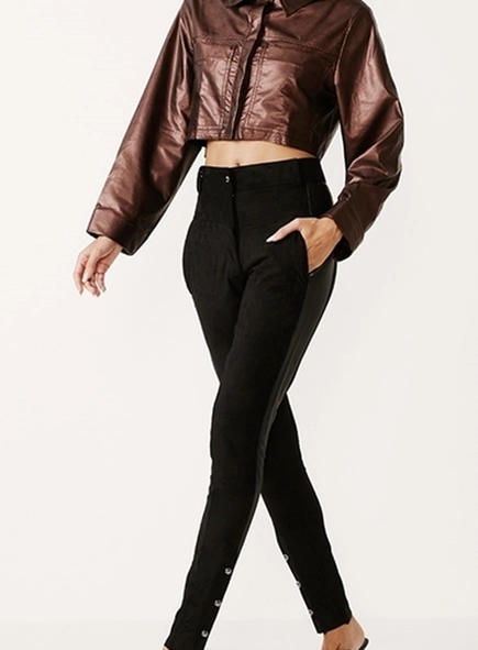 jaqueta camisa cropped metalizada