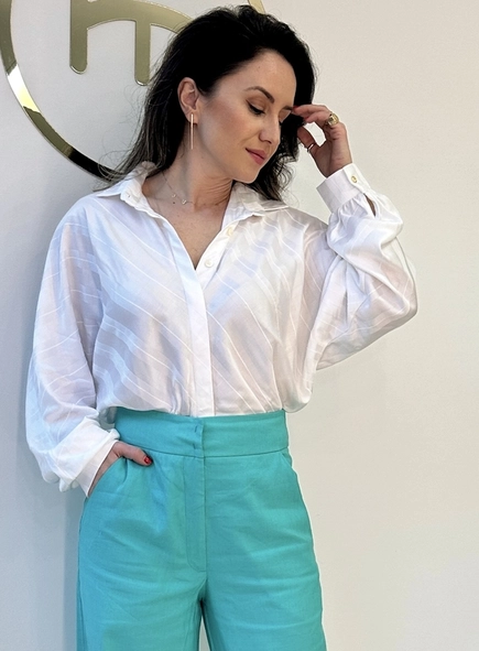 camisa dudalina acetinada listrada