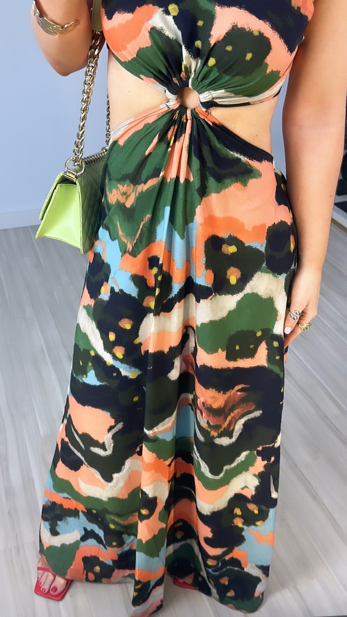 Vestido camuflado laranja clearance