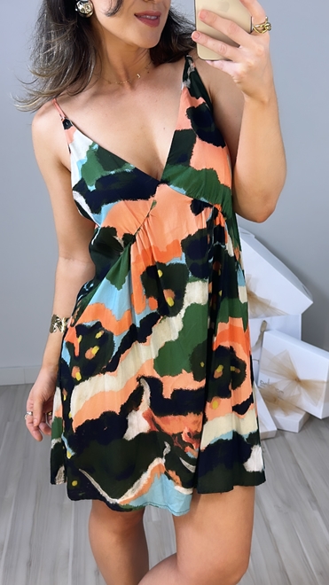 Vestido shop curto camuflado