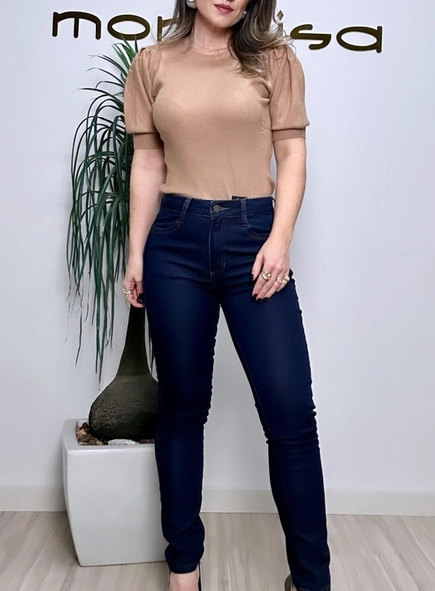 blusa modal com pregas no ombro
