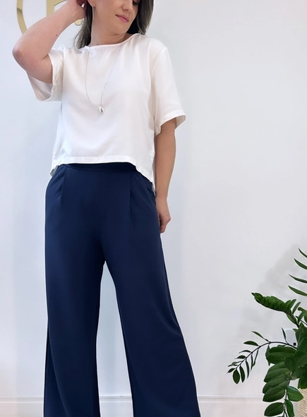 blusa forum crepe abertura