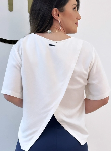 blusa forum crepe abertura