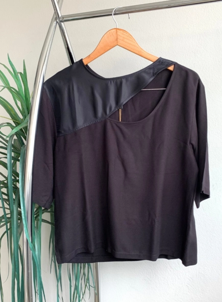 blusa forum crepe vazado