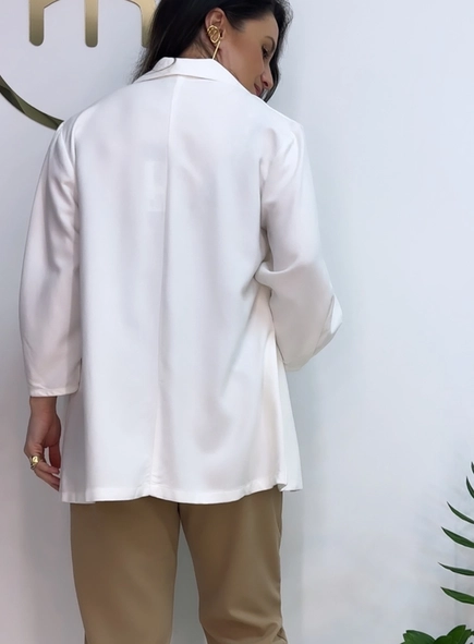 blazer crepe forum meia manga