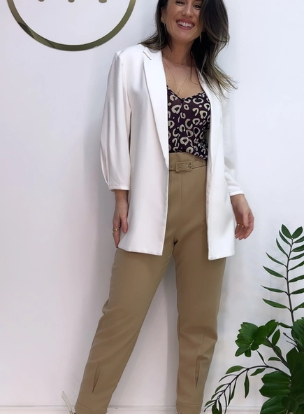blazer crepe forum meia manga