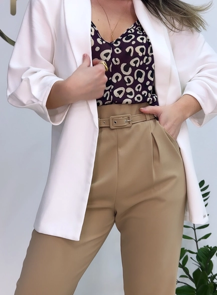 blazer crepe forum meia manga