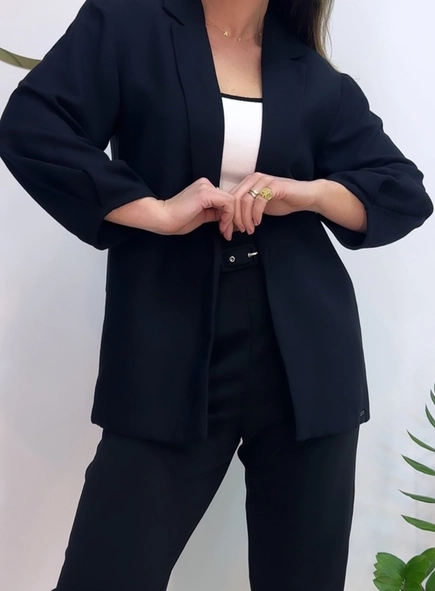 blazer crepe forum meia manga