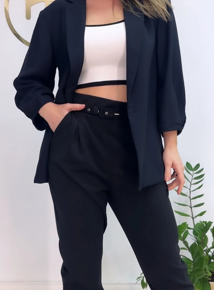 blazer crepe forum meia manga