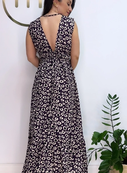 vestido longo onça animale jeans