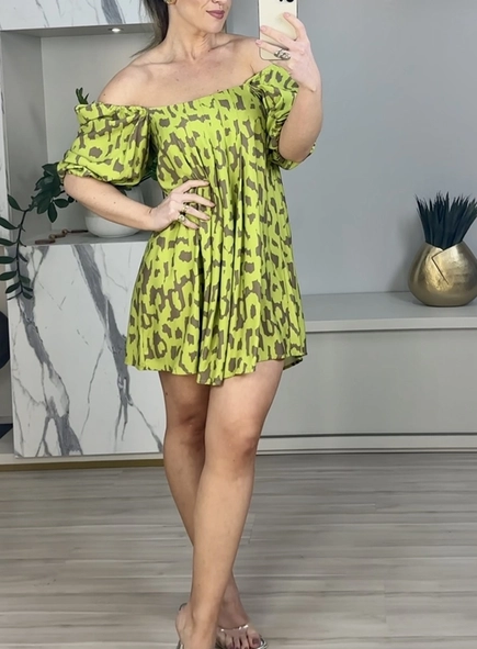 vestido curto onca ikate animale jeans