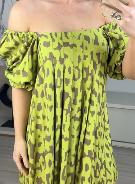 vestido curto onca ikate animale jeans