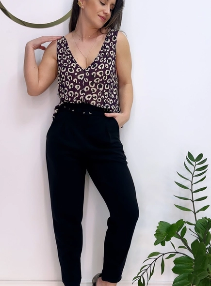 regata malha onca animale jeans