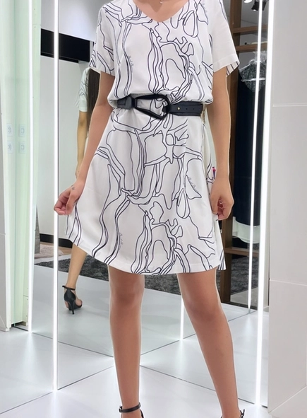 vestido midi manga curta saturnia borda barroca