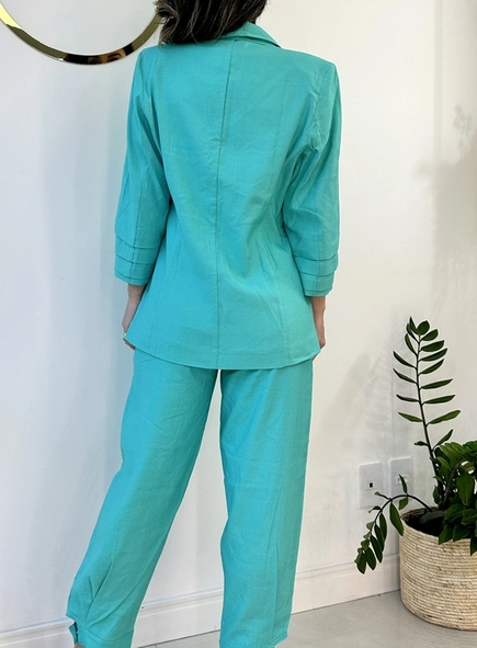 blazer linho meia manga open