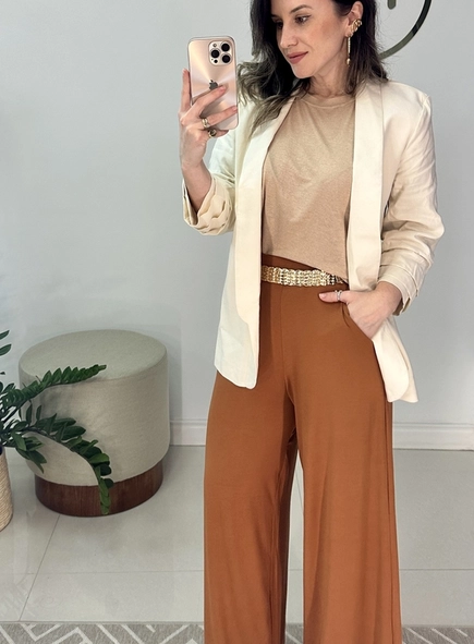 blazer linho meia manga open
