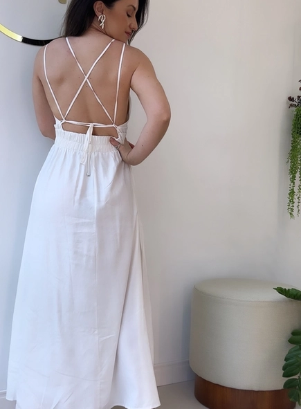 vestido forum midi linho