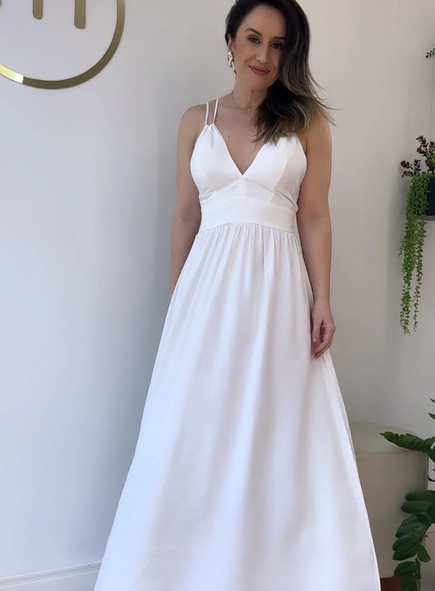 vestido forum midi linho