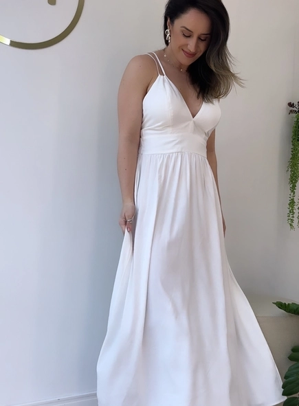 vestido forum midi linho