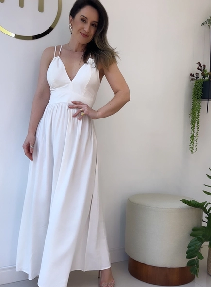 vestido forum midi linho