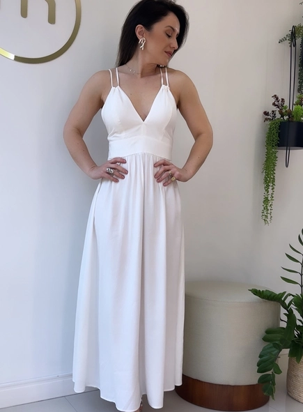 vestido forum midi linho
