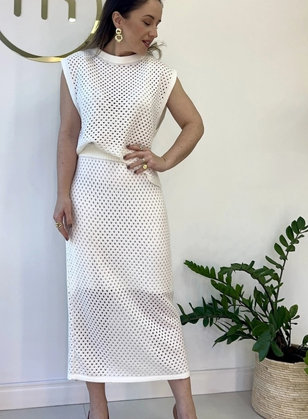 conjunto c/saia modal tela chanel