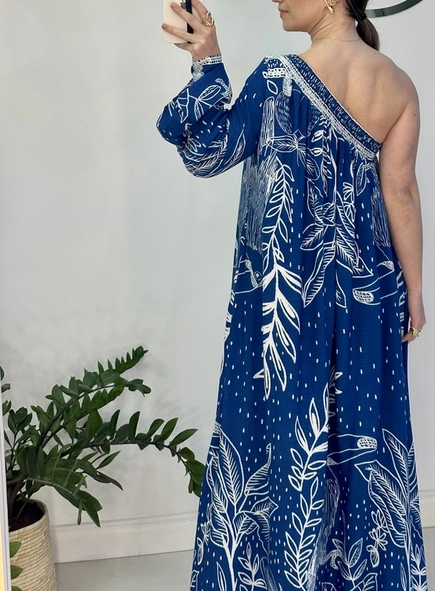 vestido longo um ombro