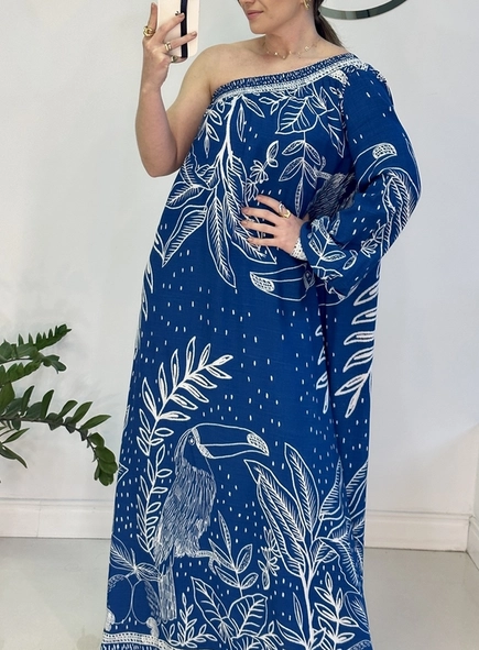 vestido longo um ombro