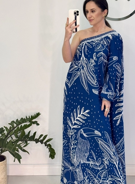 vestido longo um ombro