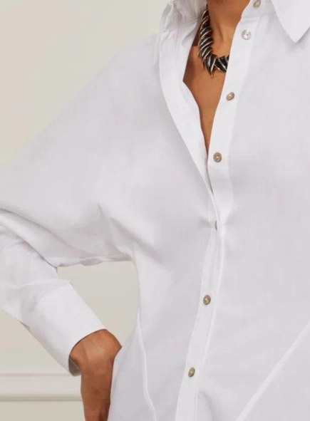 camisa de tricoline manga ampla