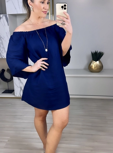 vestido forum linho ombro a ombro