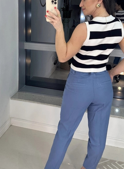 calça linho com cinto belga