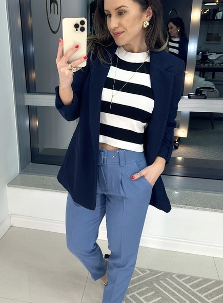 calça linho com cinto belga