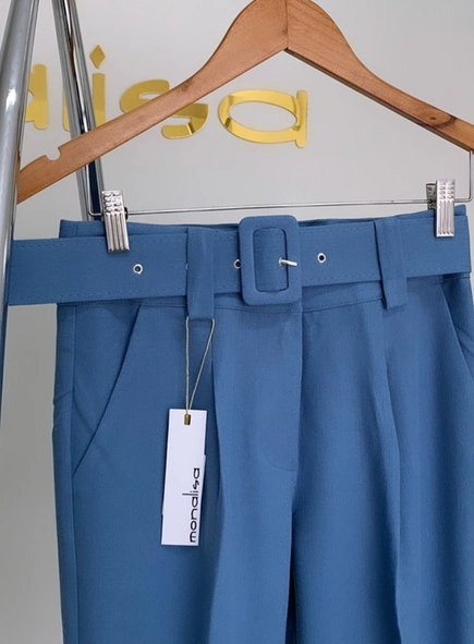 calça linho com cinto belga