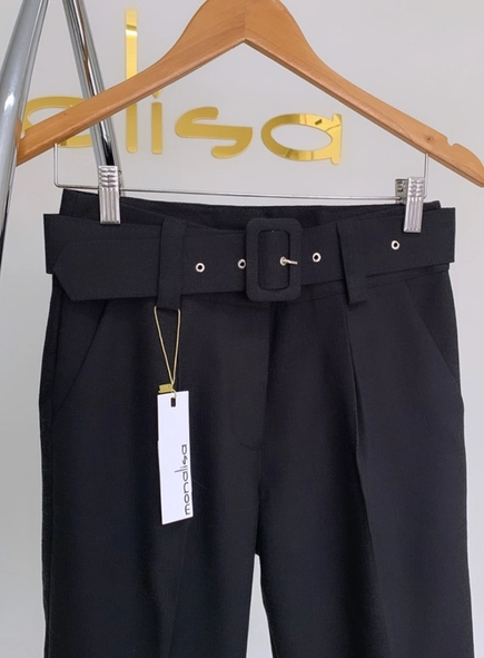 calça linho com cinto belga