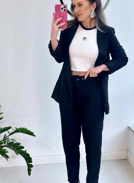 calça linho com cinto belga