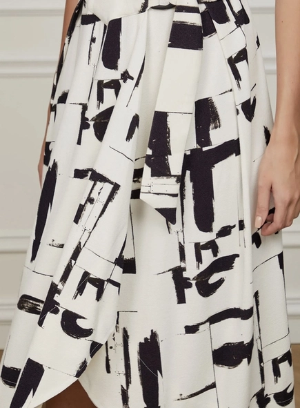 vestido midi abstrato pb animale
