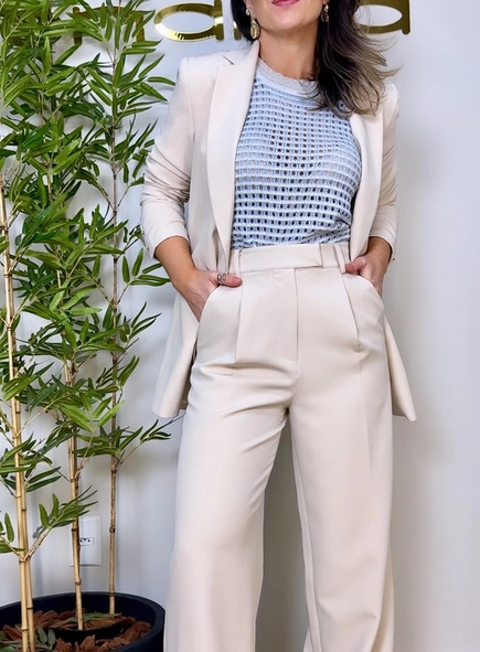 calça alfaiataria wideleg pregas antonia
