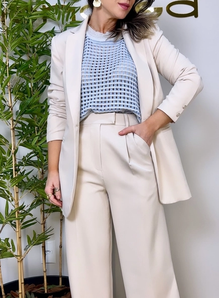 calça alfaiataria wideleg pregas antonia
