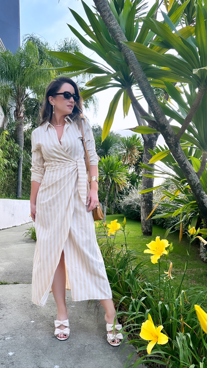 Vestido chemise cheap listrado
