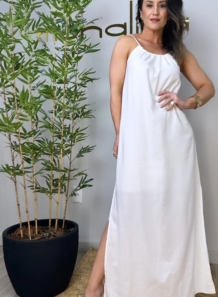 vestido longo linho classic